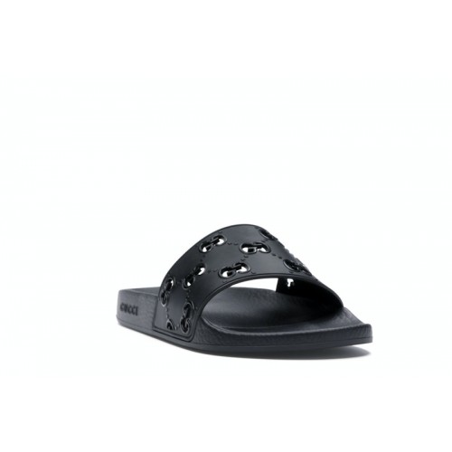 Gucci GG Slide Rubber Black - мужская сетка размеров