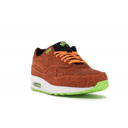 Кроссы Nike Air Max 1 Leopard Orange - мужская сетка размеров