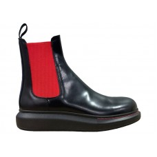 Alexander McQueen Hybrid Chelsea Boot Black Red