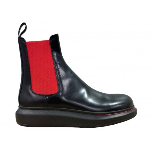 Alexander McQueen Hybrid Chelsea Boot Black Red - мужская сетка размеров