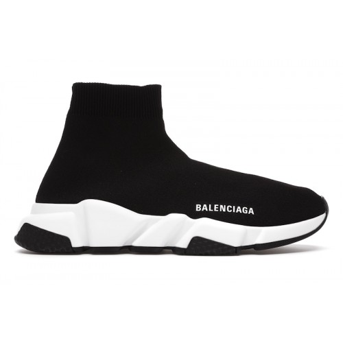 Кроссы Balenciaga Speed Sneaker Black White Sole (W) - женская сетка размеров