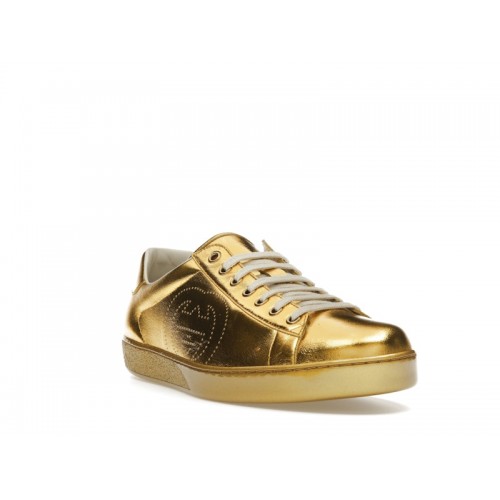 Gucci Ace Metallic Gold - мужская сетка размеров