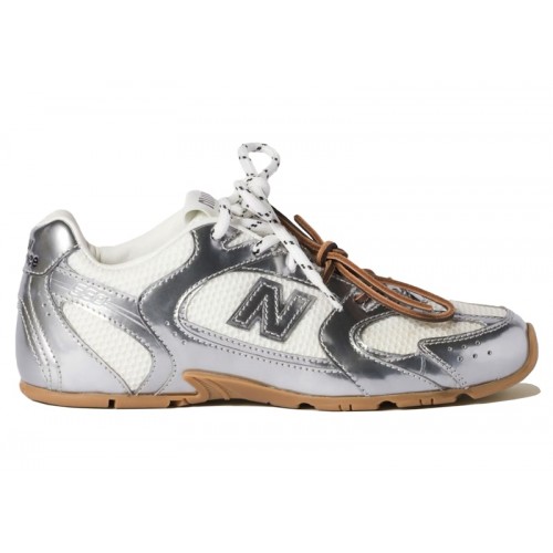 Кроссы New Balance 530 SL Miu Miu Metallic Silver (W) - женская сетка размеров