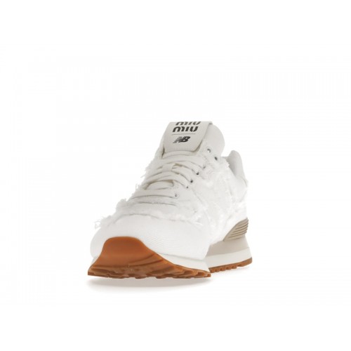 Кроссы New Balance 574 Miu Miu Denim White (W) - женская сетка размеров