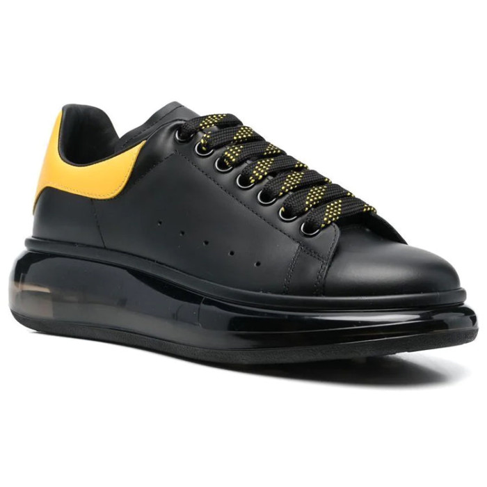 Alexander McQueen Oversized Sneaker Clear Sole - Black Pop Yellow - мужская сетка размеров Alexander McQueen Oversized Sneaker Clear Sole - Black Pop Yellow - мужская сетка размеров