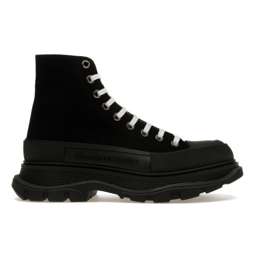 Кроссы Alexander McQueen Tread Slick Boot Black Black White - мужская сетка размеров