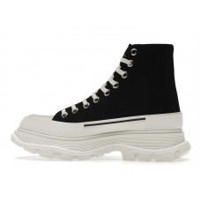 Alexander McQueen Tread Slick Lace Up Boot Black White