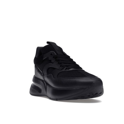 Кроссы Alexander McQueen Oversized Runner Black Silver - мужская сетка размеров