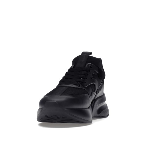 Кроссы Alexander McQueen Oversized Runner Black Silver - мужская сетка размеров