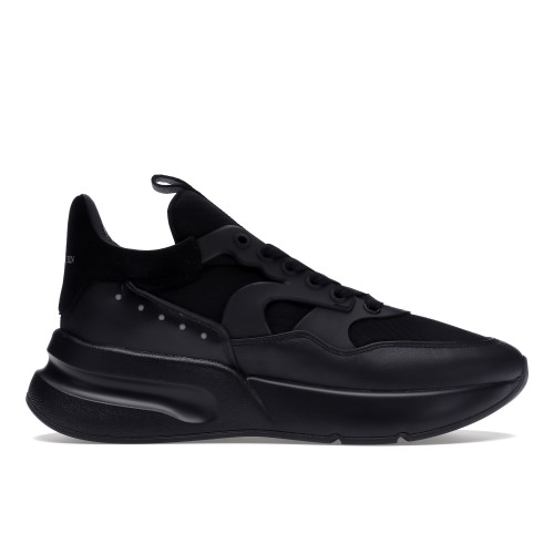 Кроссы Alexander McQueen Oversized Runner Black Silver - мужская сетка размеров