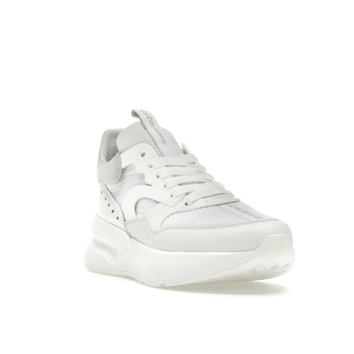 Кроссы Alexander McQueen Oversized Runner White Silver - мужская сетка размеров