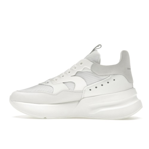 Кроссы Alexander McQueen Oversized Runner White Silver - мужская сетка размеров