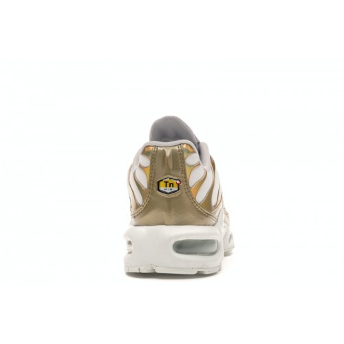 Кроссы Nike Air Max Plus Vast Grey Metallic Gold (W) - женская сетка размеров