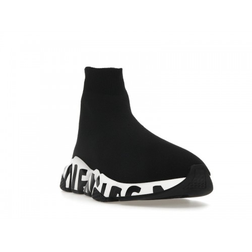 Balenciaga Speed Graffiti Trainers White Black Logo (W) - женская сетка размеров