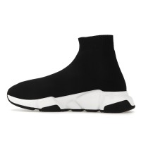 Женские Balenciaga Speed Graffiti Trainers White Black Logo (W)