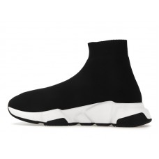 Женские Balenciaga Speed Graffiti Trainers White Black Logo (W)