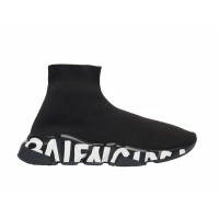 Женские кроссовки Balenciaga Speed Graffiti Black White (W)