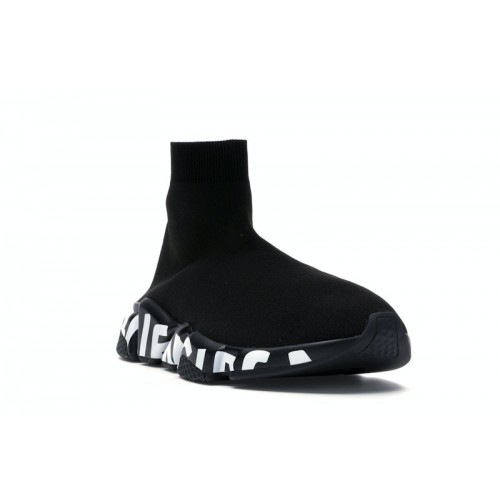 Кроссы Balenciaga Speed Graffiti Trainers Black - мужская сетка размеров