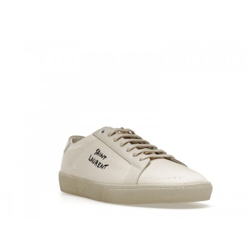 Кроссы Saint Laurent Court Classic SL/06 Low Distressed Cream - мужская сетка размеров