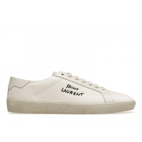 Кроссы Saint Laurent Court Classic SL/06 Low Distressed Cream - мужская сетка размеров