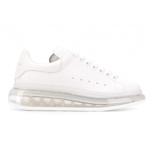 Кроссы Alexander McQueen Oversized Clear Sole White (W) - женская сетка размеров