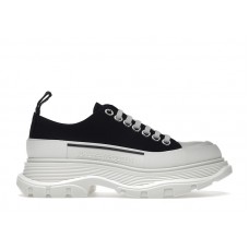 Женские Alexander McQueen Tread Slick Low Lace Up Black White (W)