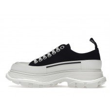 Женские Alexander McQueen Tread Slick Low Lace Up Black White (W)
