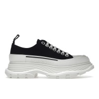 Женские Alexander McQueen Tread Slick Low Lace Up Black White (W)