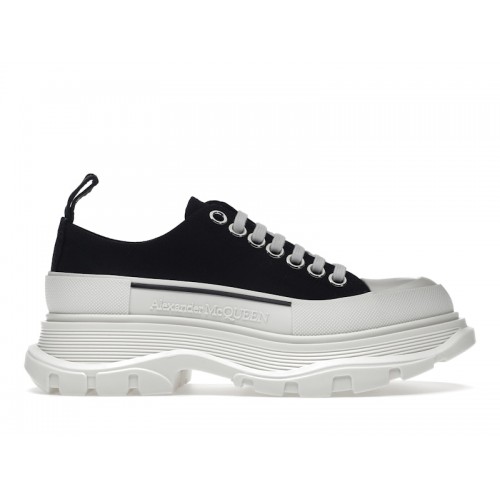 Alexander McQueen Tread Slick Low Lace Up Black White (W) - женская сетка размеров