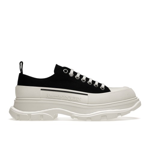 Кроссы Alexander McQueen Tread Slick Low Lace Up Black White FW21 - мужская сетка размеров