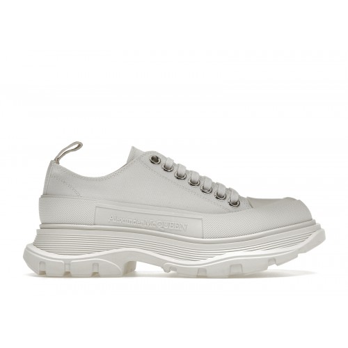 Кроссы Alexander McQueen Tread Slick Low Lace Up White White (W) - женская сетка размеров
