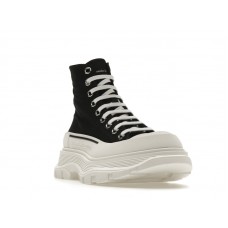 Женские Alexander McQueen Tread Slick Lace Up Boot Black White (W)