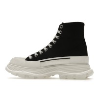 Женские Alexander McQueen Tread Slick Lace Up Boot Black White (W)