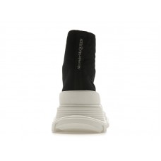 Женские Alexander McQueen Tread Slick Lace Up Boot Black White (W)