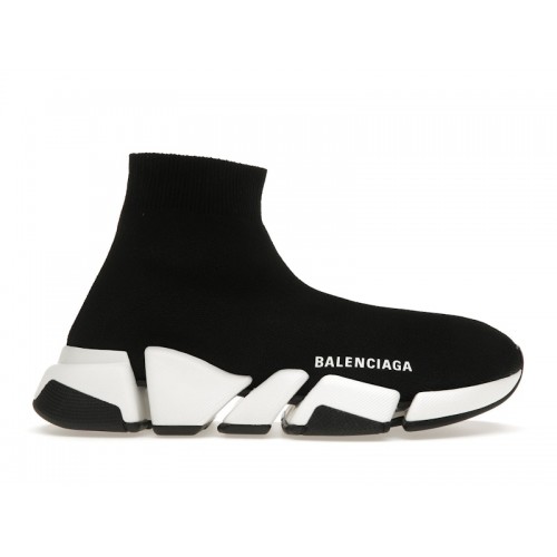 Кроссы Balenciaga Speed 2.0 Black White (W) - женская сетка размеров