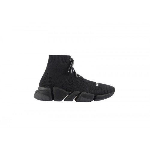 Кроссы Balenciaga Speed 2.0 Lace Up Black (W) - женская сетка размеров