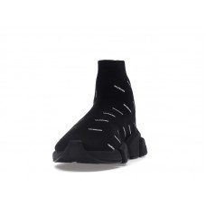 Кроссовки Balenciaga Speed Trainer 2.0 All Over Logo Black White