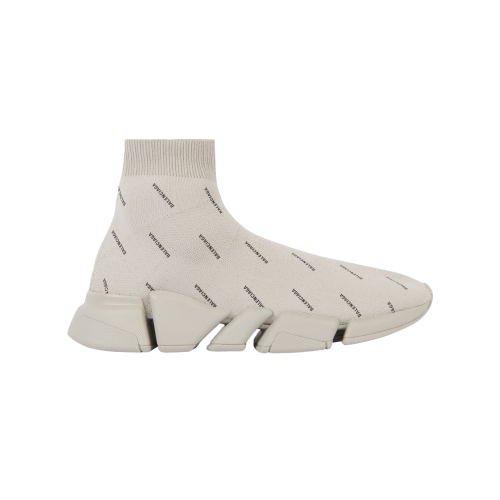 Кроссы Balenciaga All Over Logo Speed 2.0 Beige - мужская сетка размеров