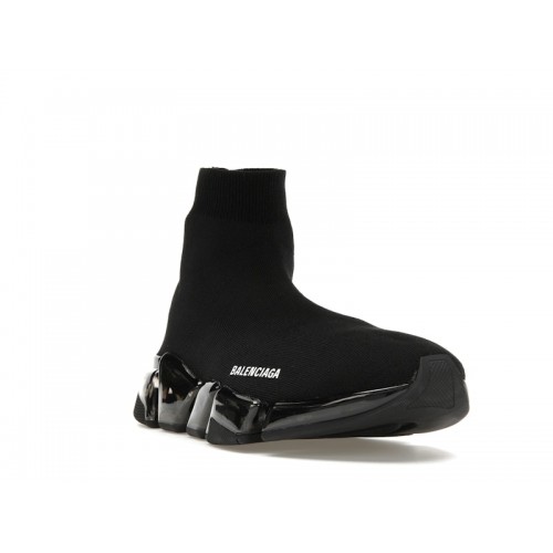 Кроссы Balenciaga Speed 2.0 Clear Sole Black - мужская сетка размеров