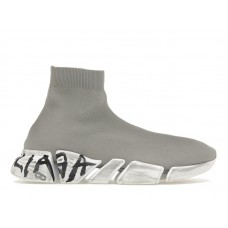 Кроссовки Balenciaga Speed 2.0 Graffiti Recycled Knit Grey White