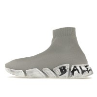 Кроссовки Balenciaga Speed 2.0 Graffiti Recycled Knit Grey White