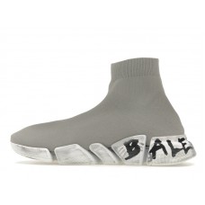 Кроссовки Balenciaga Speed 2.0 Graffiti Recycled Knit Grey White