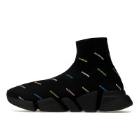 Balenciaga Speed 20 AllOver Logo Recycled Knit Black Multicolor