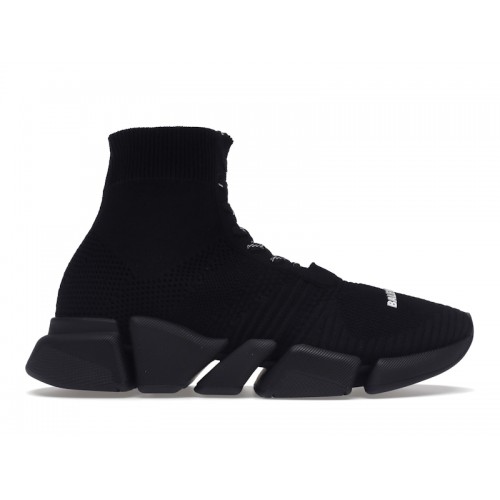 Кроссы Balenciaga Speed 2.0 Lace Up Black - мужская сетка размеров