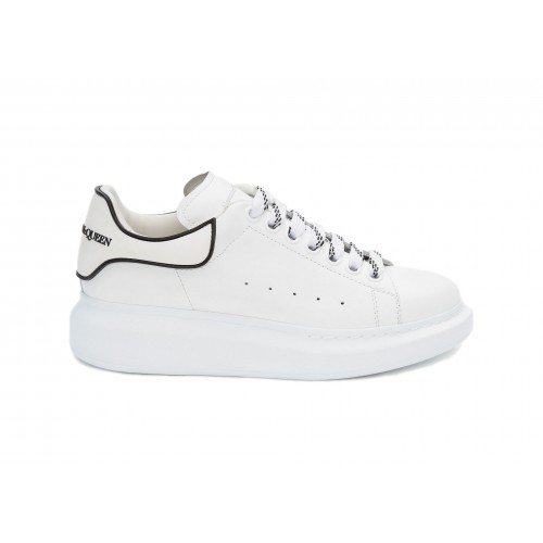 Кроссы Alexander McQueen Oversized White Black (W) - женская сетка размеров