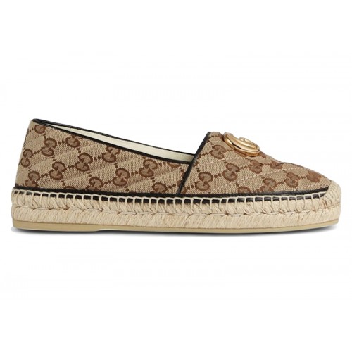 Gucci GG Matelasse Canvas Espadrilles Beige Black (W) - женская сетка размеров
