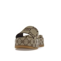 Gucci Angelina Platform 55mm Sandal Camel Canvas