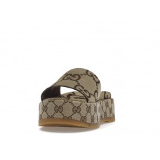 Gucci Angelina Platform 55mm Sandal Camel Canvas