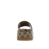 Gucci Angelina Platform 55mm Sandal Camel Canvas