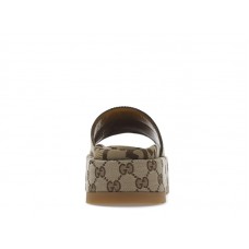 Gucci Angelina Platform 55mm Sandal Camel Canvas